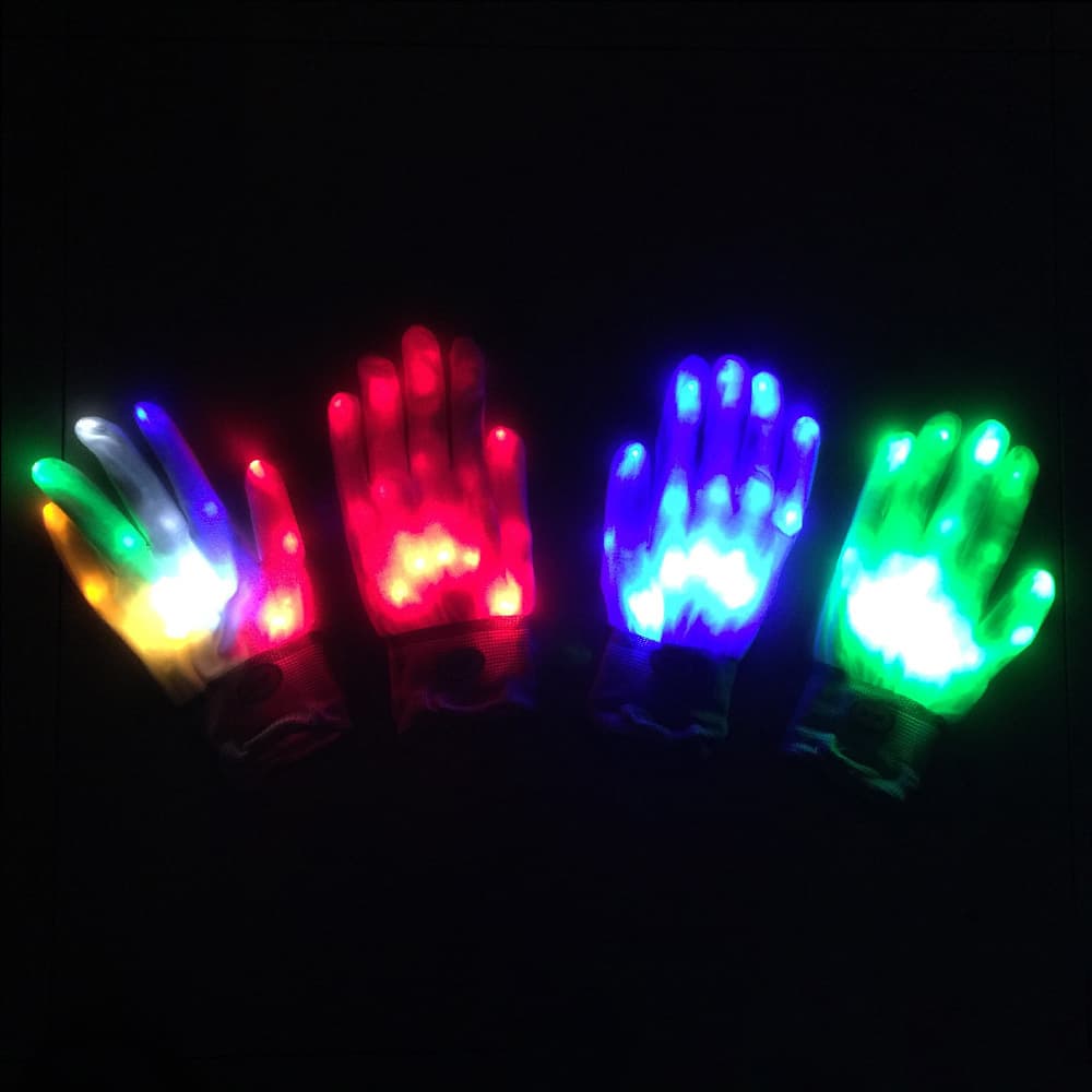 LED Halloween Glowing Gloves Light-up Halloween Dance Party Flashing ...