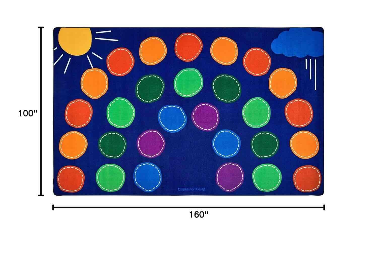 Rainbow Seating Rug – 8x13 Classroom Kids Carpet