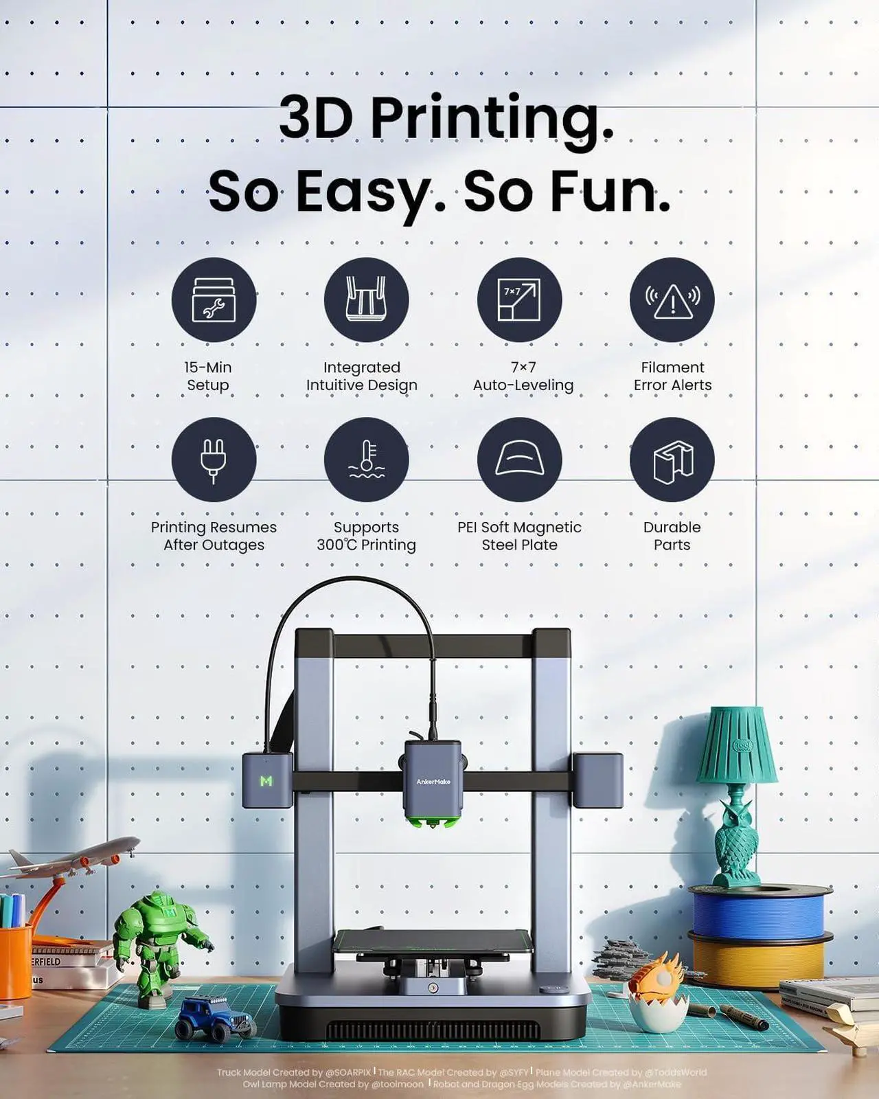 AnkerMake M5C 3D Printer, Easy Control via Multi-Device, 500 mm/s High ...