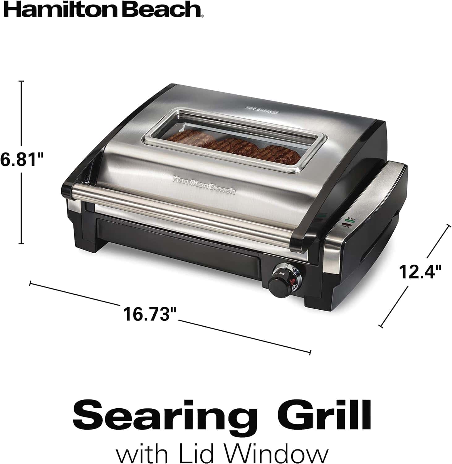 Hamilton Beach Electric Indoor Searing Grill, Stainless Steel ...