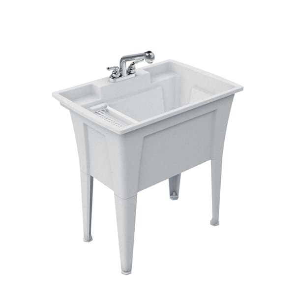 RuggedTub Nova 32-in Granit All-in-One Heavy-Duty Laundry Sink with ...