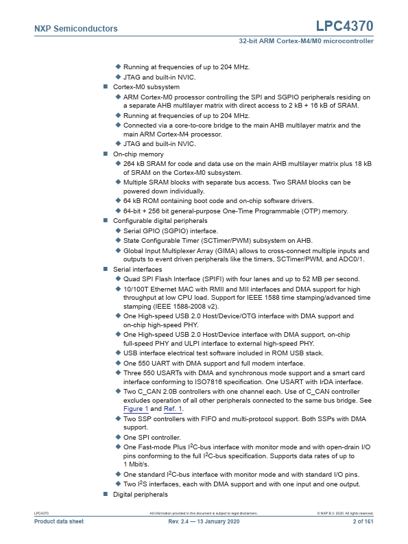 LPC4370 Datasheet | NXP Semiconductors