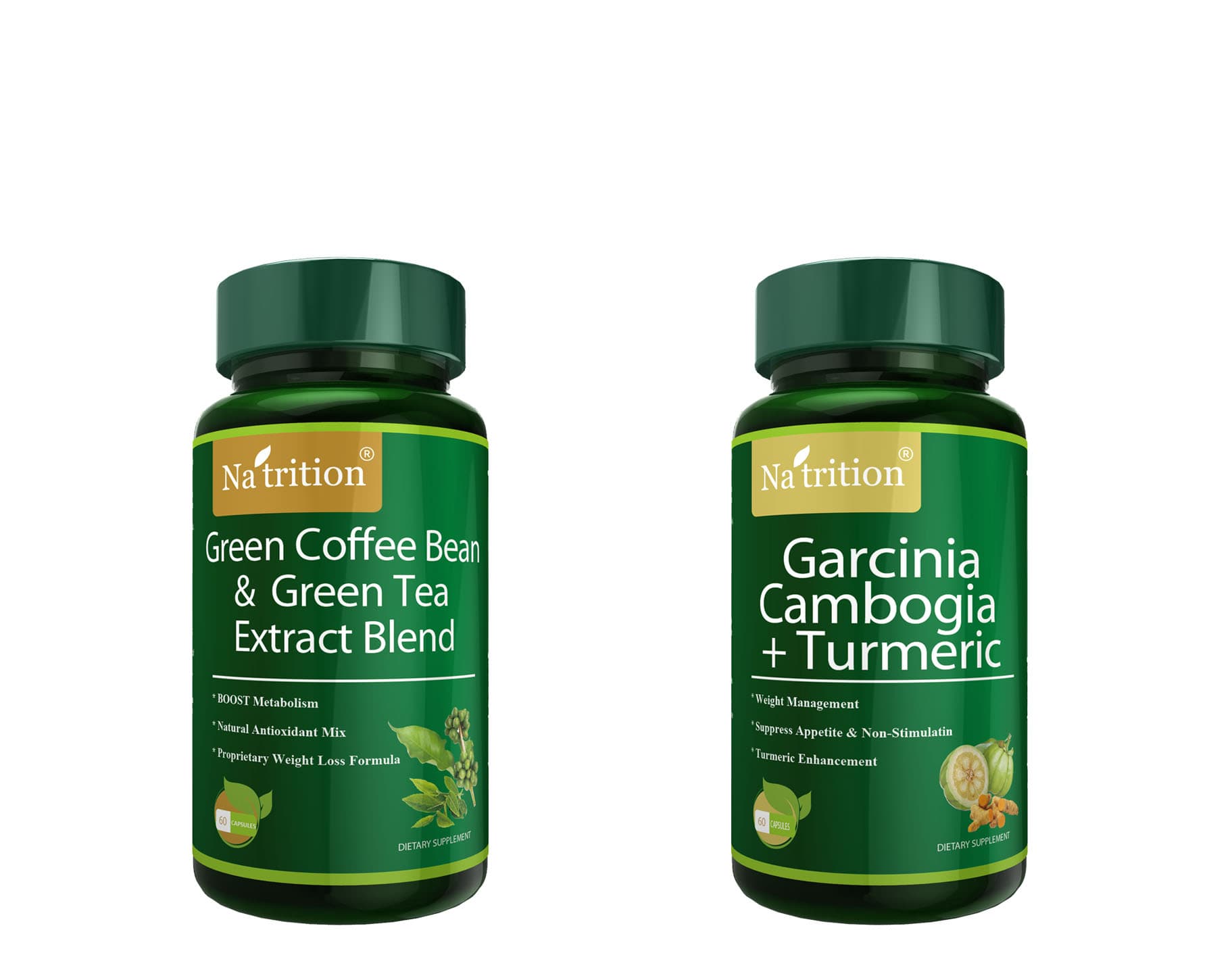 Garcinia Cambogia Plus Turmeric Capsules plus Green Coffee Plus Green ...