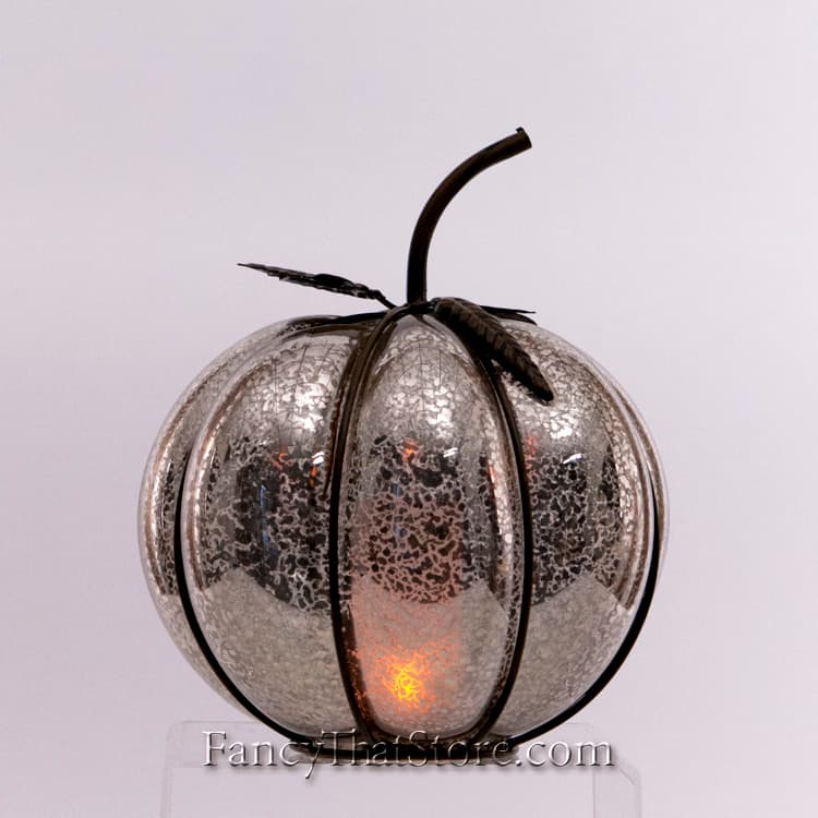 Mercury Glass Pumpkin with Metal Detail— Fancy That Store