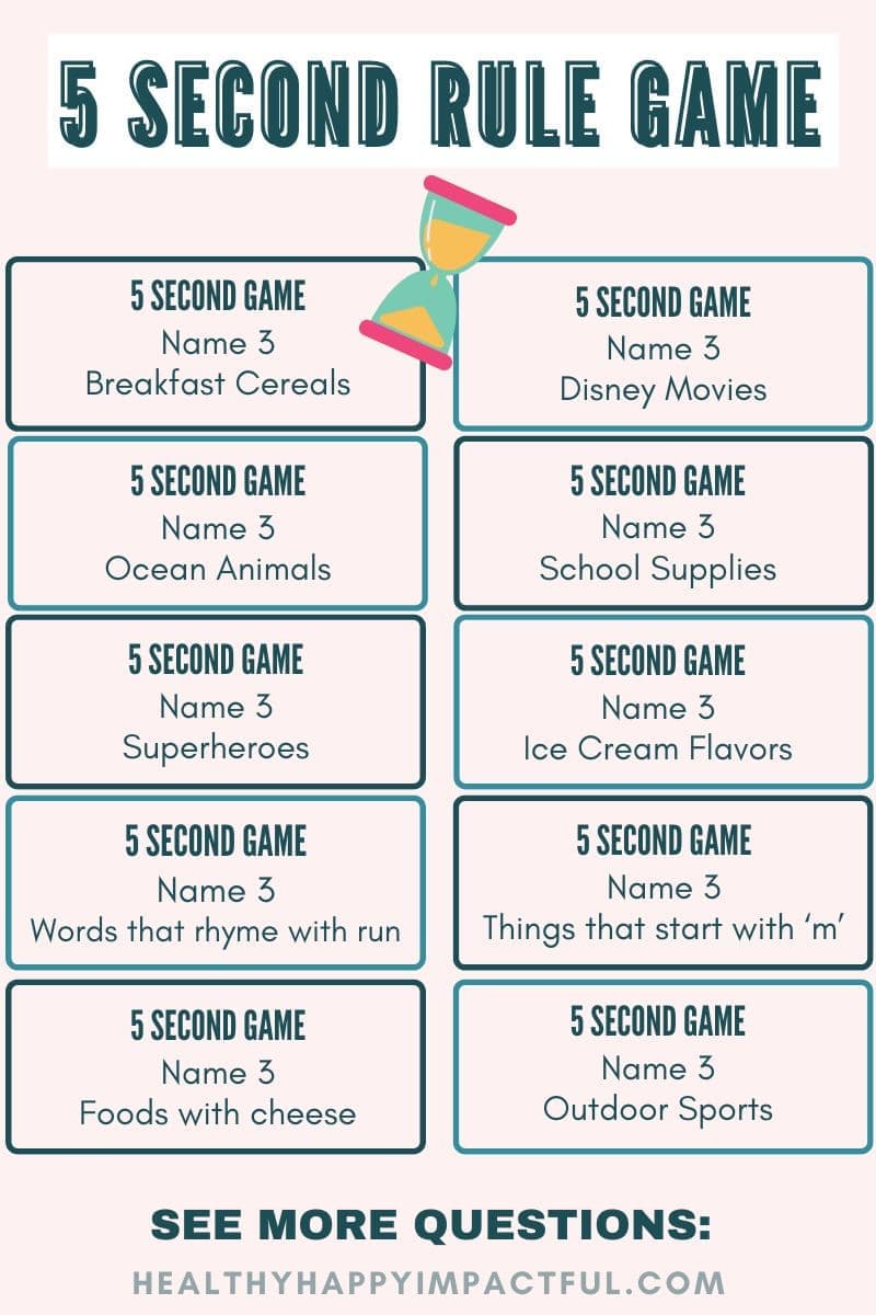 5 Second Rule Game: 200 Fun Questions for Kids and Adults