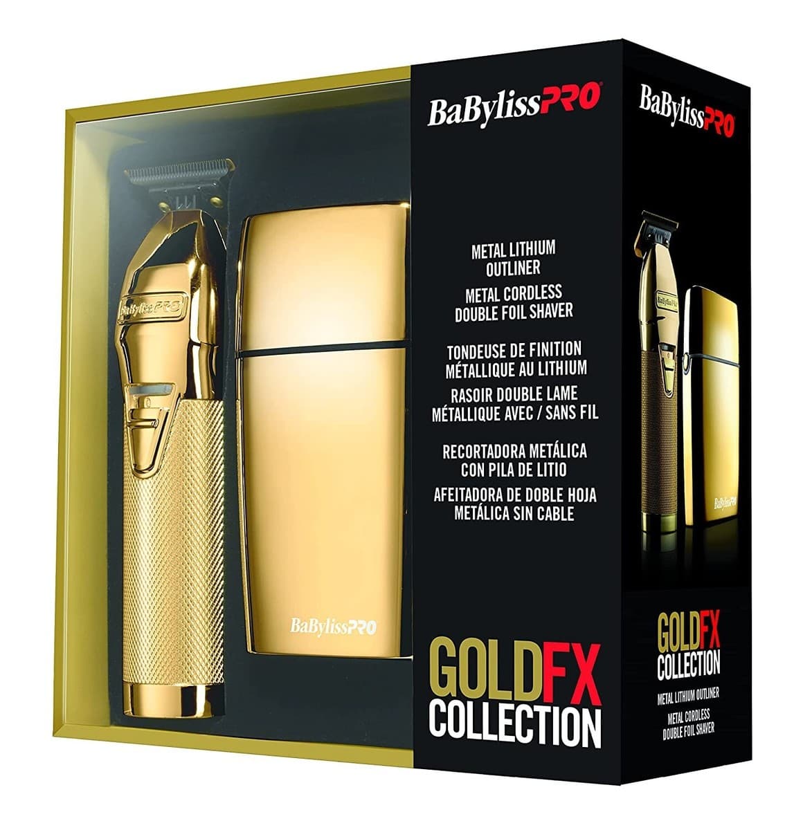 BaBylissPRO FXHOLPK2GN GoldFx Collection Trimmer and Shaver Gold ...