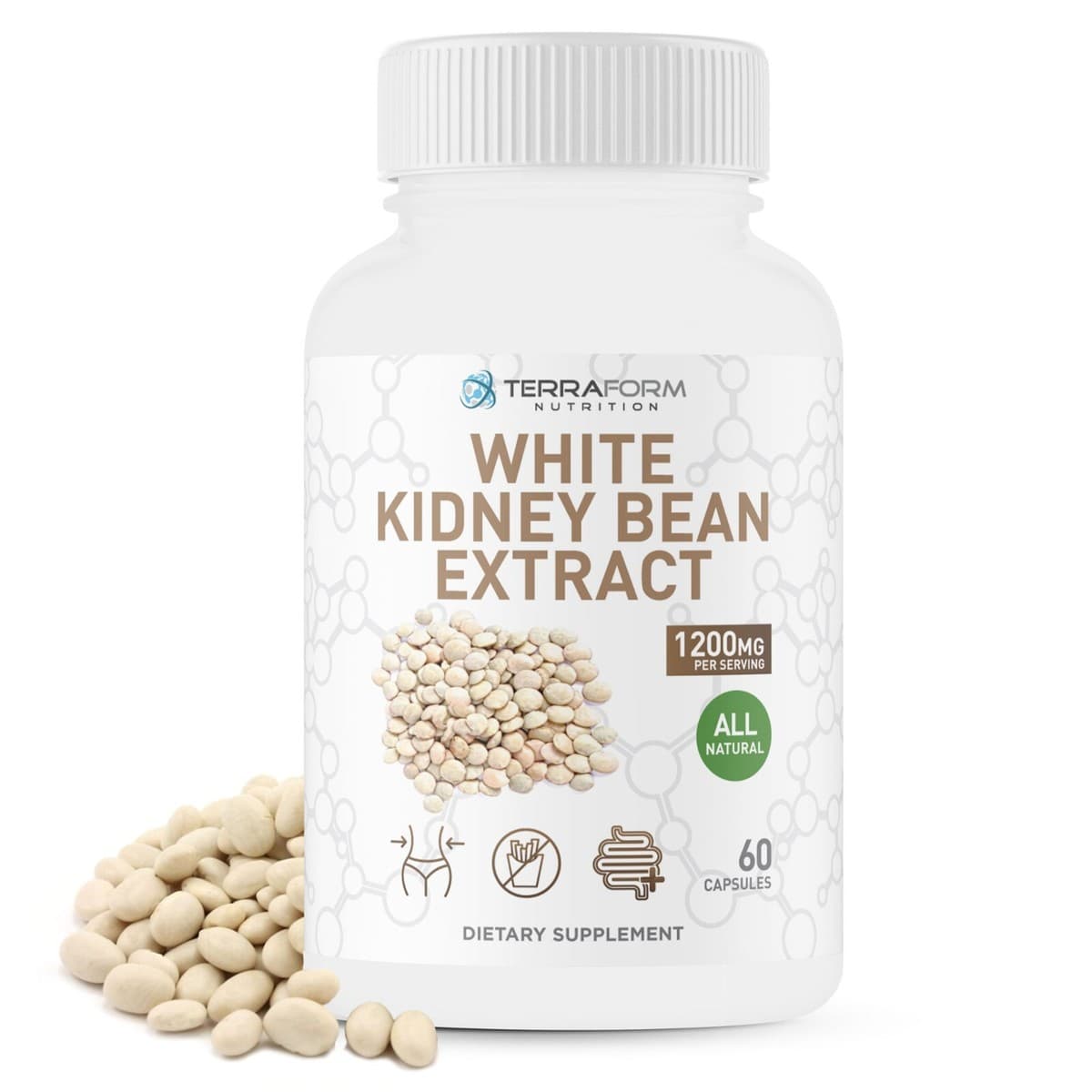 100% Pure White Kidney Bean Extract – All-Nat Carb Blocker 1200mg ...
