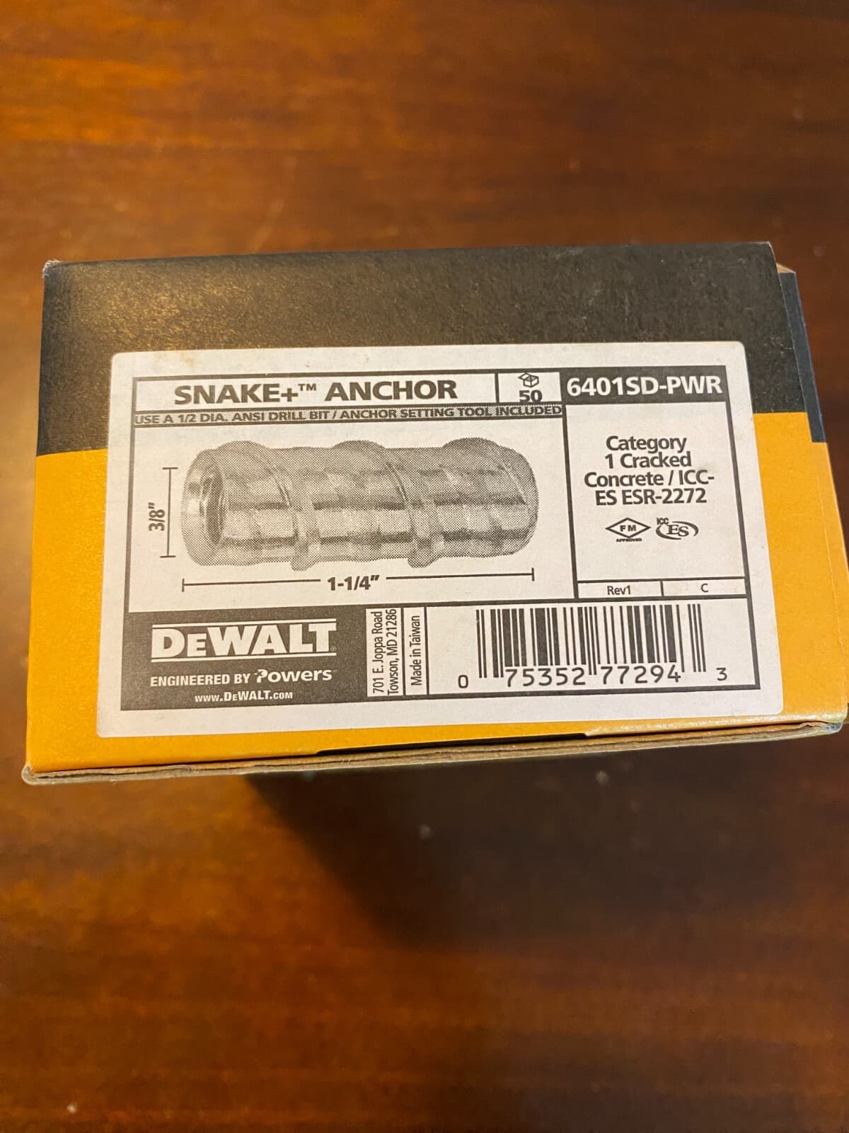 (50) DeWalt Powers 6403SD-PWR Snake Anchors 1/2"-13 -11/16" With Tool ...