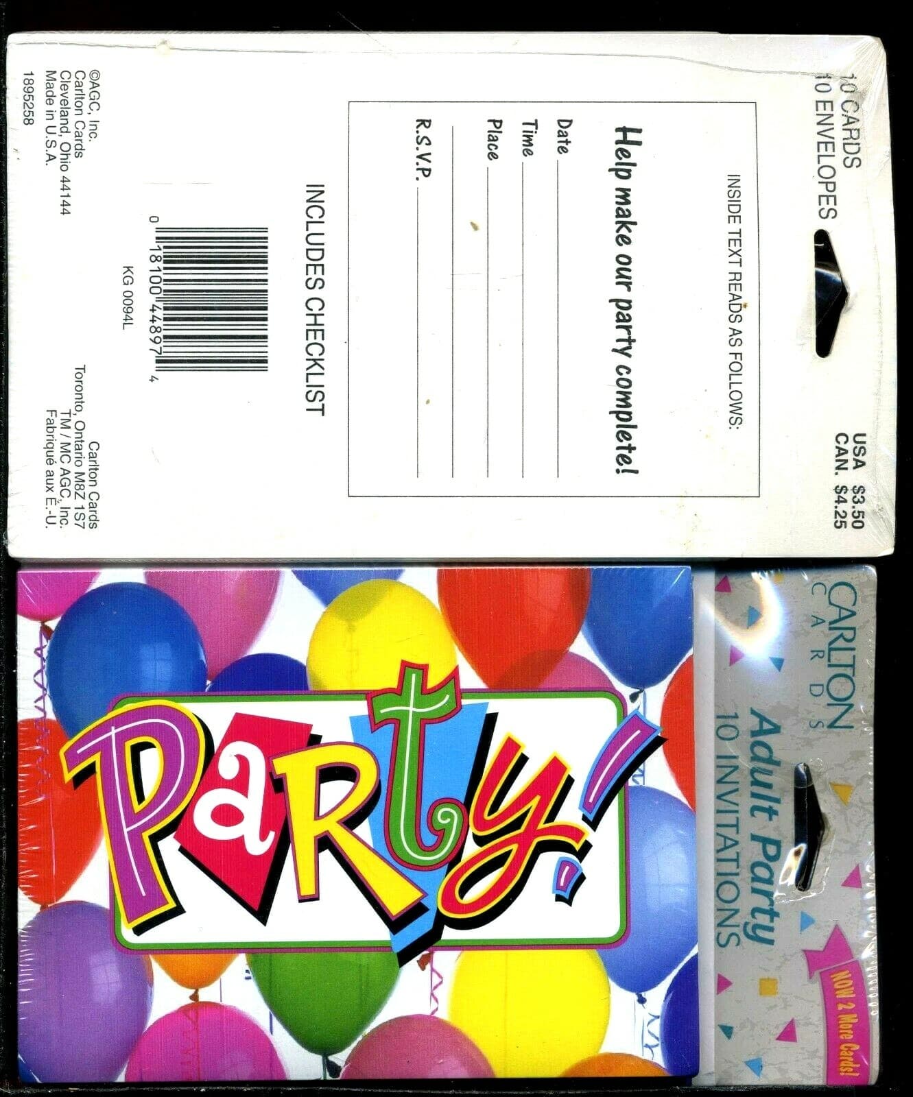 Carlton Cards Party Invitations Choose 2 packs 8-10 Cards & Envelopes ...