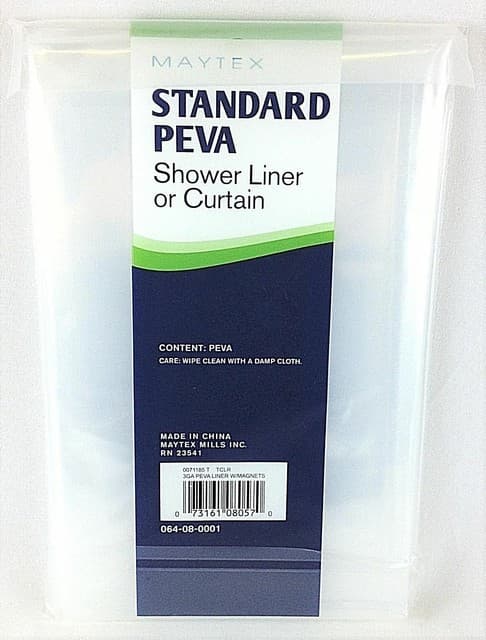Maytex Standard Peva Shower Liner or Curtain Weighted Magnetic Hem 3 ...