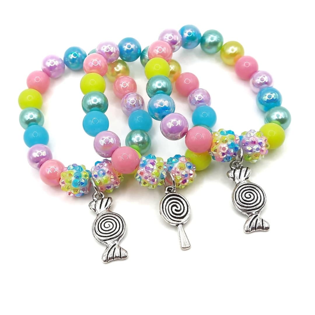 Rainbow Candy Birthday Bracelets Party Favors Sweet Birthday - Etsy