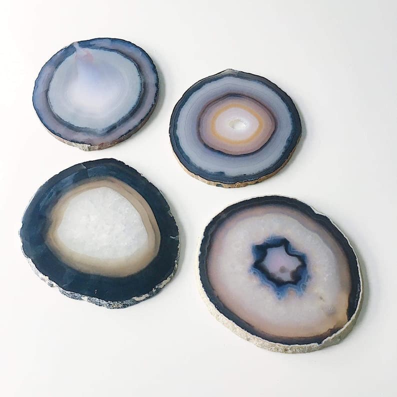 Agate Coasters. Drinks Coasters. Agate Slice. Coaster Set. | Etsy