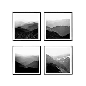 Mountain Wall Art, Set of 4 Prints, Landscape Photography Prints, Black ...