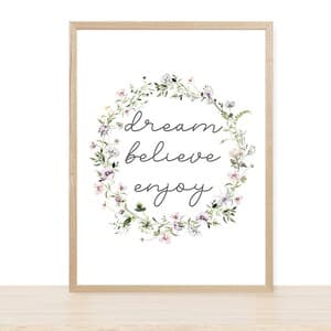 Printable Wildflowers Wall Art With Motivational Quote - Etsy