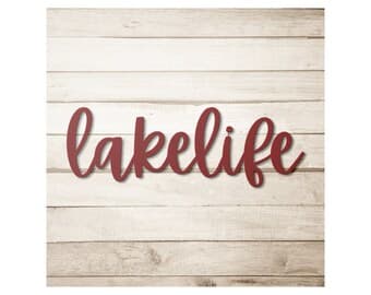 Lakelife Metal Sign Lake Decor Lakehouse Sign Metal Words Lake House ...