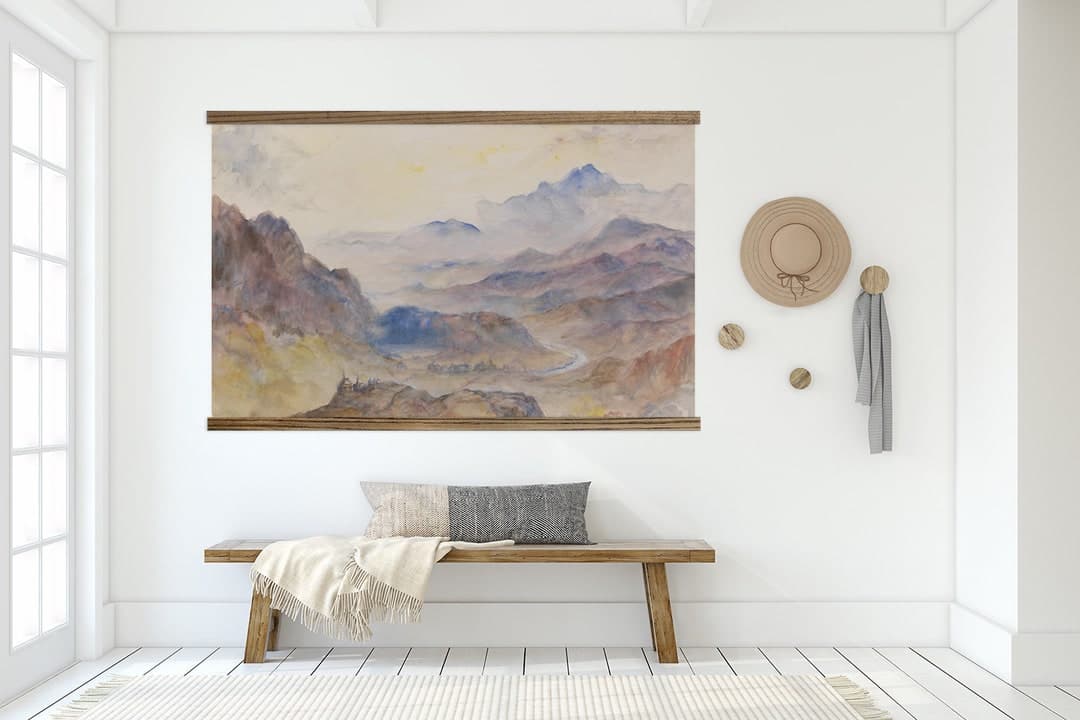 Huge Wall Art- Mist Rising Mountain Scene- Landscape Painting Art - Etsy