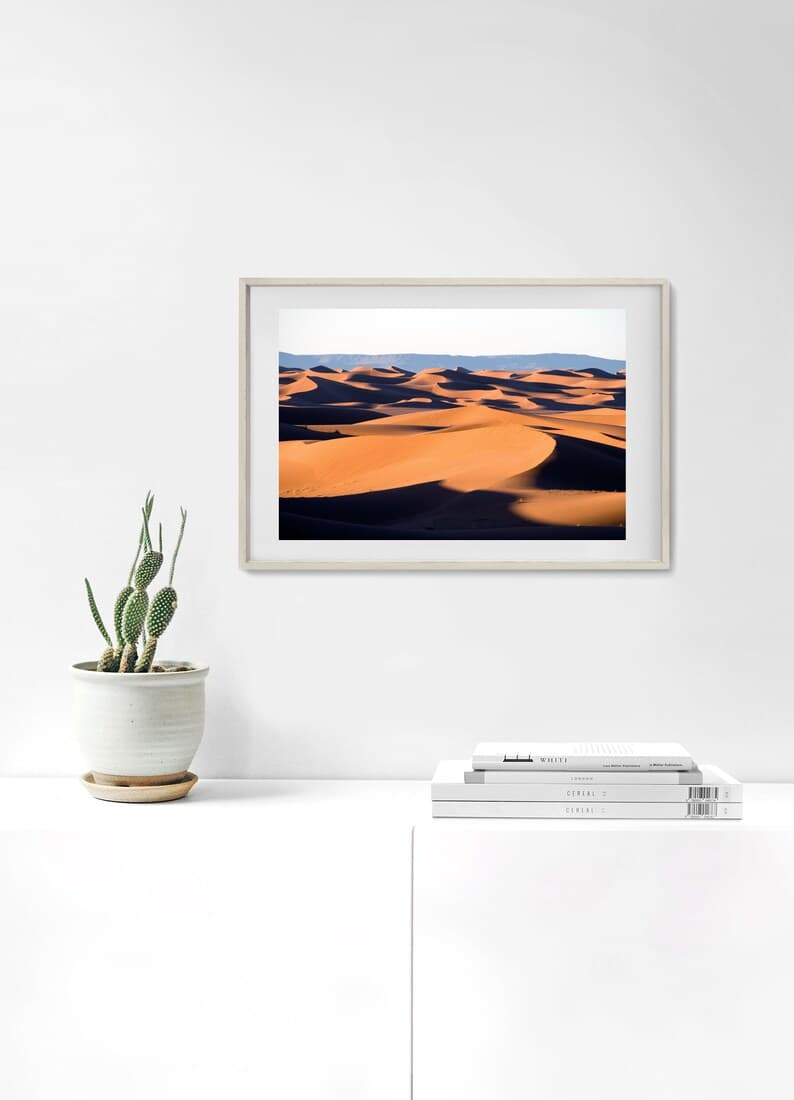 Morocco Sand Dunes Print, Sahara Desert Wall Art, Landscape Print ...