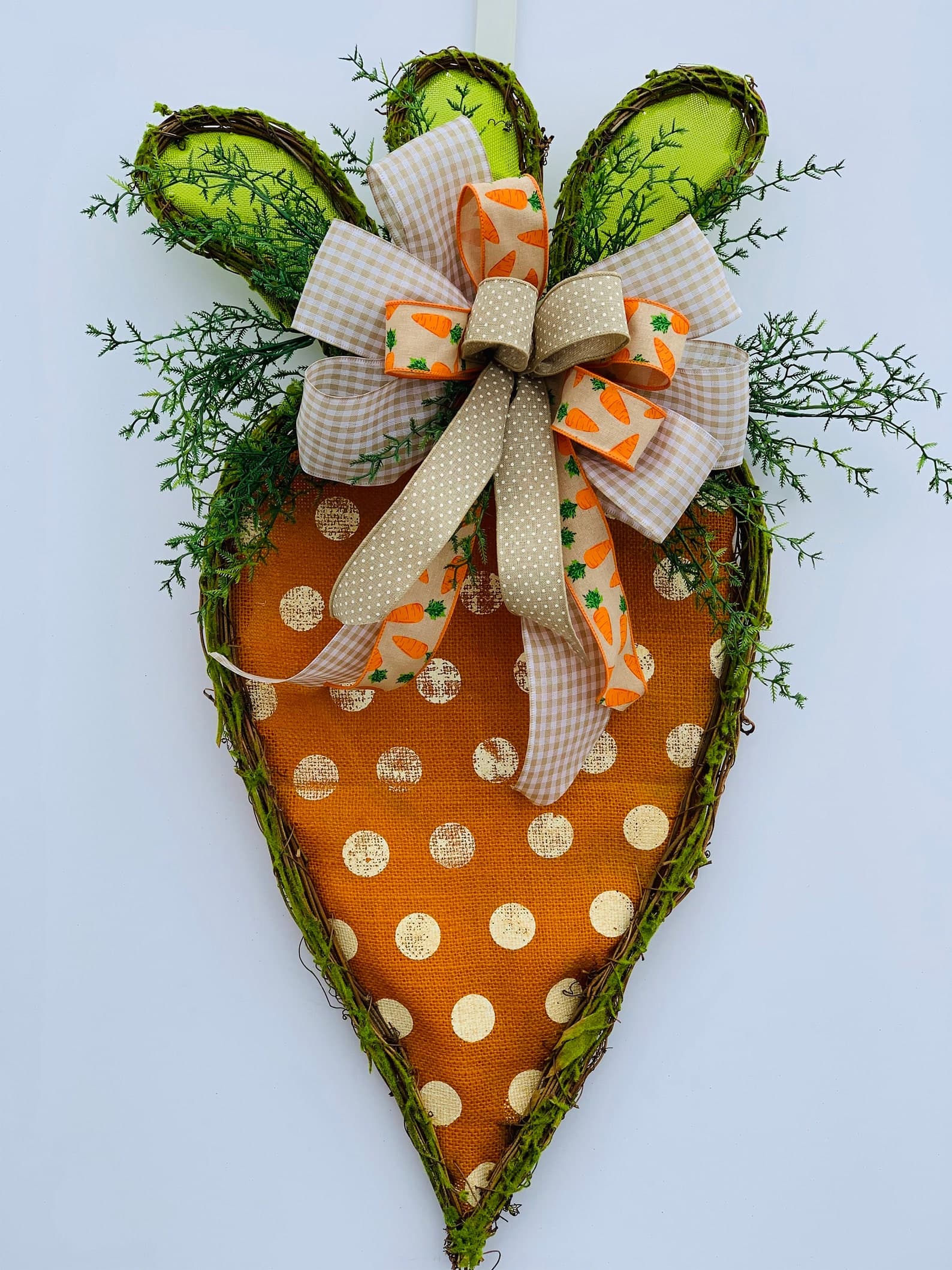 Whimsical Carrot Wreath for Front Door Easter Carrot Door | Etsy
