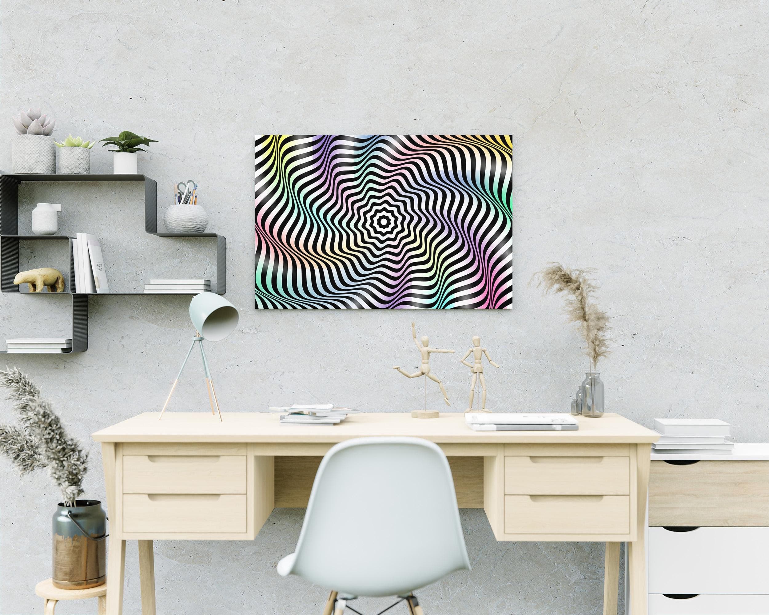 Pastel Wave Optical Illusion Canvas Print: Trippy Vortex Wall Art - Etsy