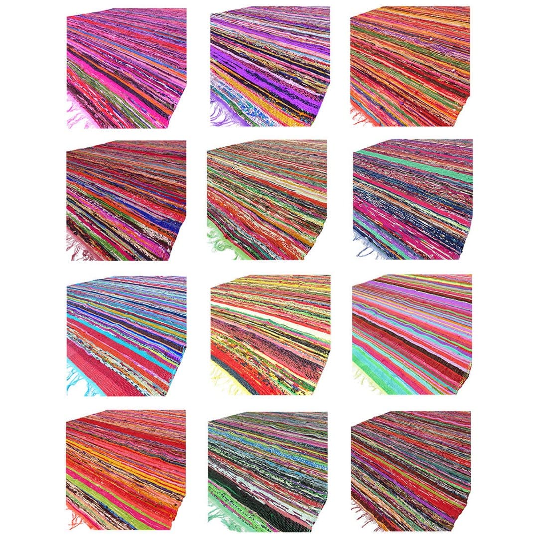 Chindi Rug Area Rag Rug Home Decor Bohemian Large Indian Carpet Floor ...