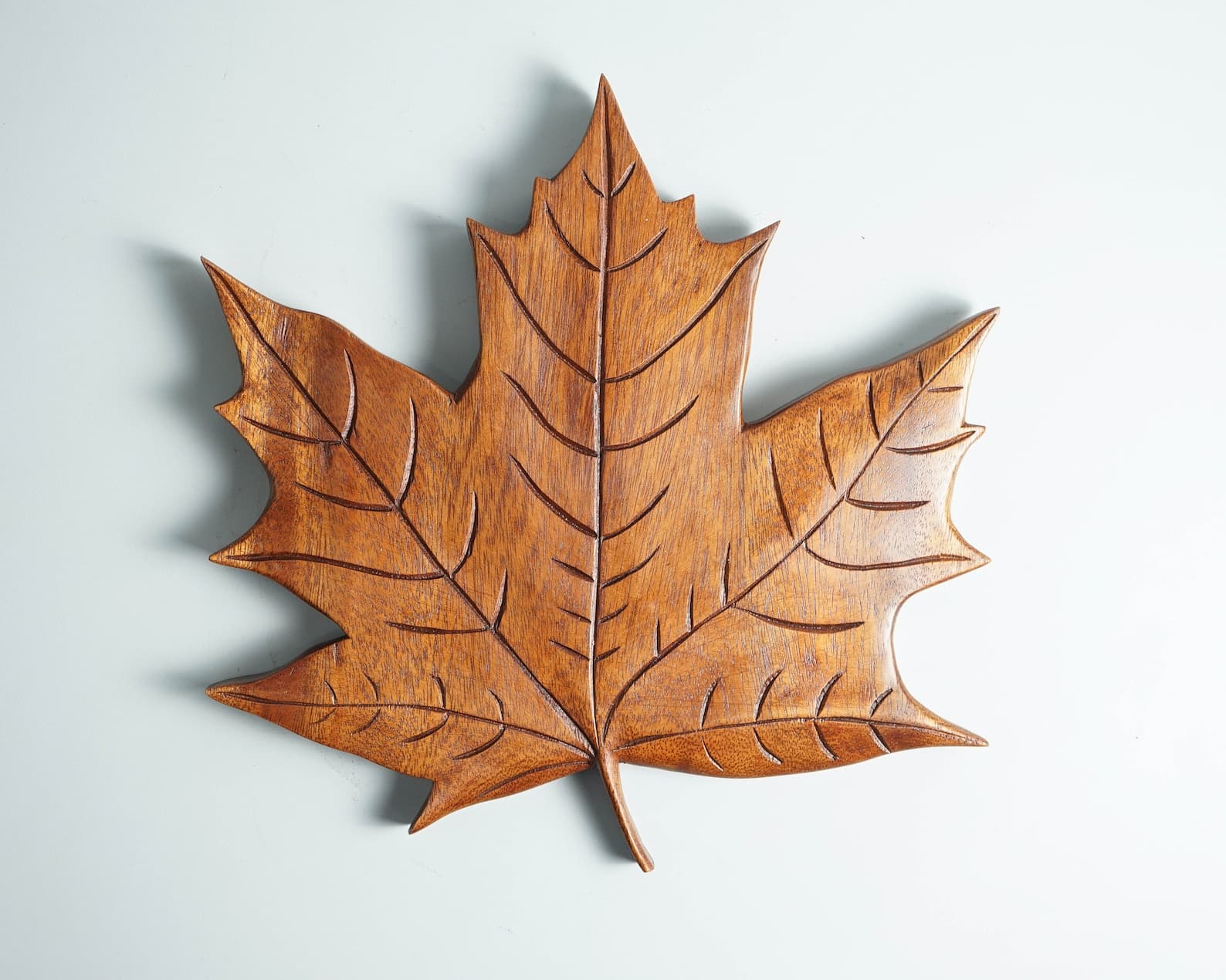 Wooden Maple Leaf Wall Art, Wood Carving Wall Art, Leaf Wall Decor ...
