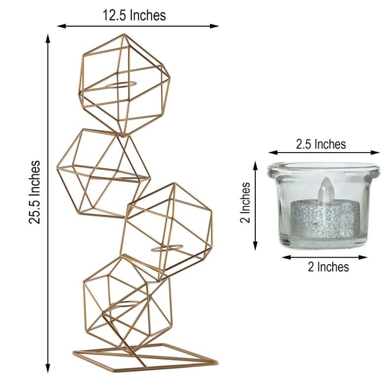 25 Geometric Candle Holder Set With Votive Glass - Etsy