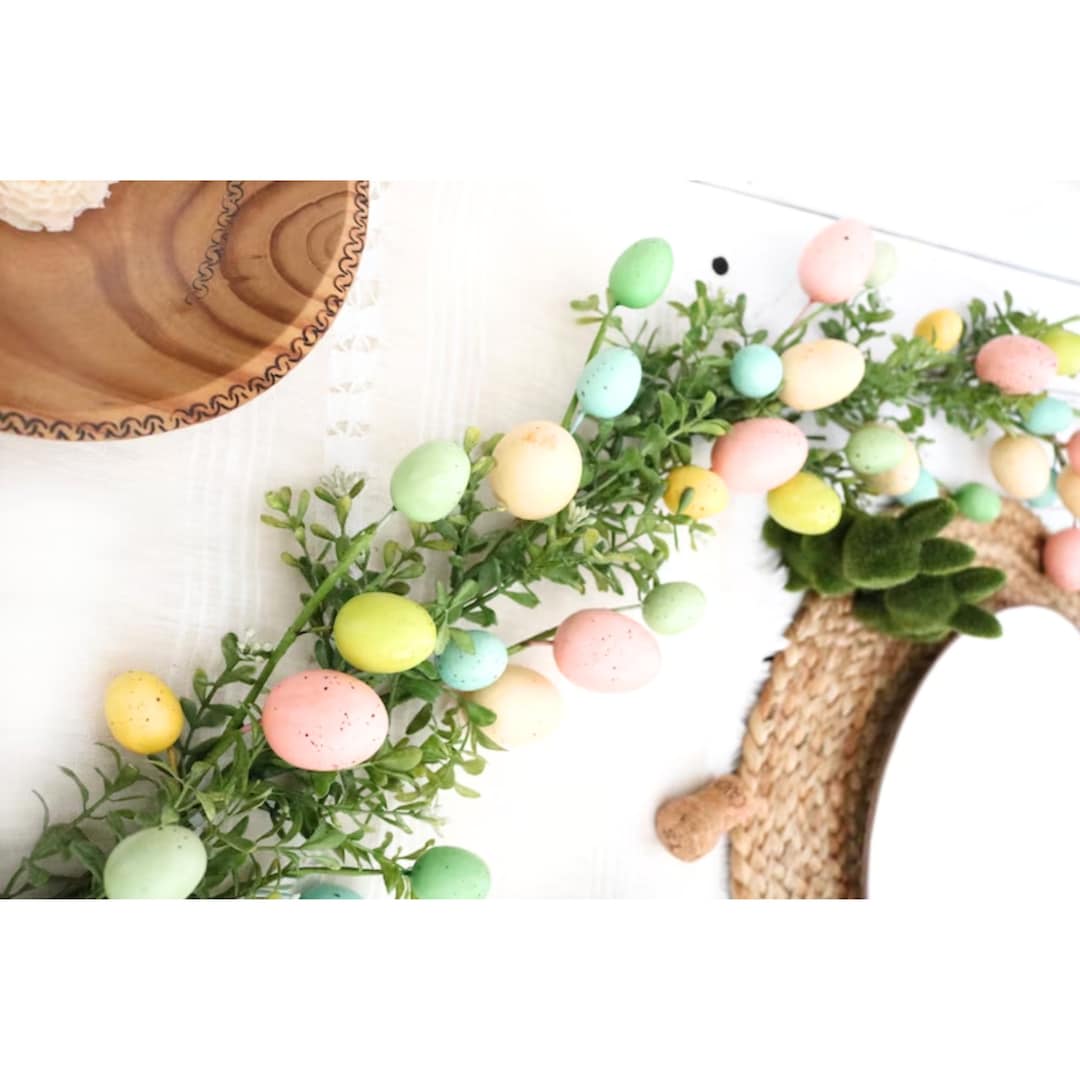 Pastel Easter Eggs Garland for Mantle Fireplace Decor Spring I Easter ...