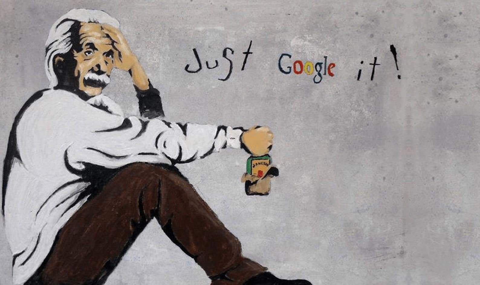 Banksy Einstein Just Google it Canvas Picture Print Wall Art | Etsy