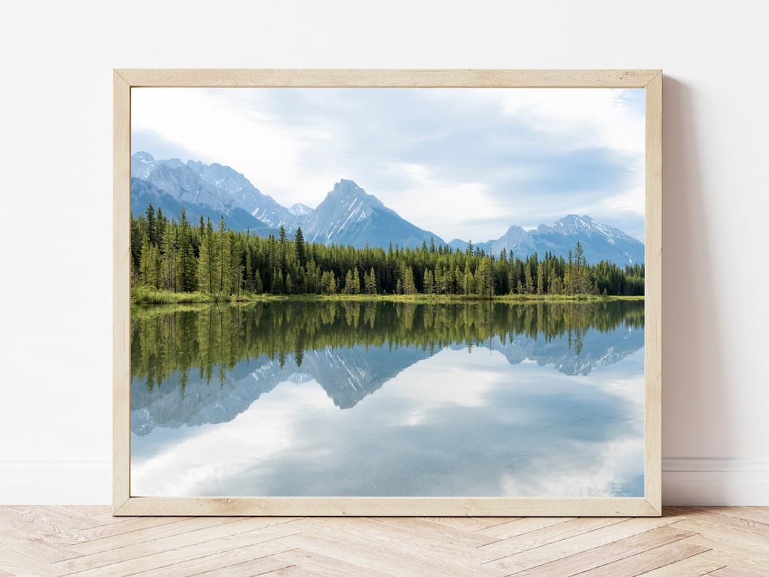 Canadian Rockies-mountain Lake Photo-mountain Reflection-photo Print ...
