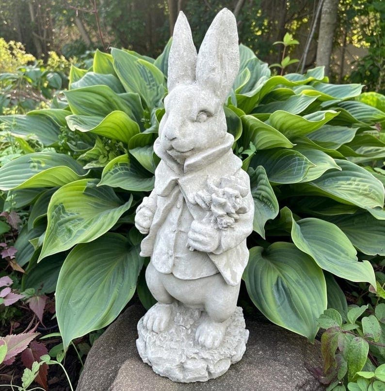 Large Peter Rabbit Statue 17" Beatrix Potter Garden Bunny Sculpture ...