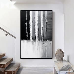 Black and White Abstract Canvas Print: Modern Minimalist Wall Art - Etsy