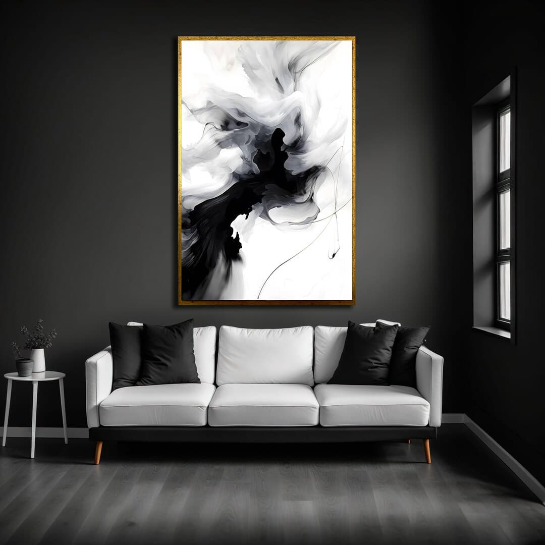 Black and White Abstract Canvas Print, Modern Home Decor Wall Art - Etsy