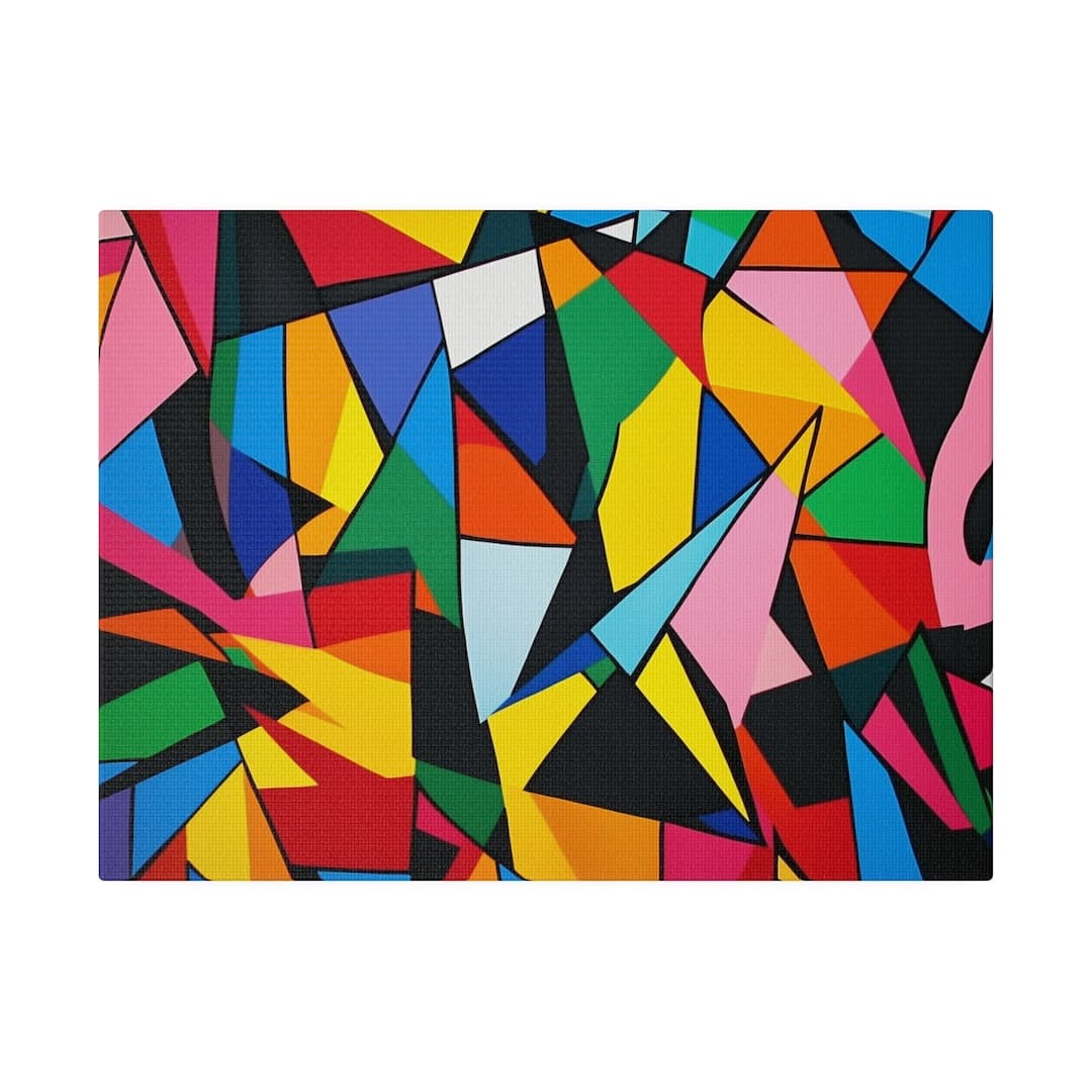 Geometric Shapes Canvas Wall Art, Colorful Modern Decor Patterns Bold ...