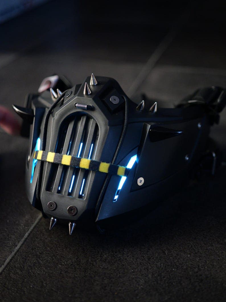 Cyberpunk Light up Mask: Futuristic Halfface Mask - Version 2 ...
