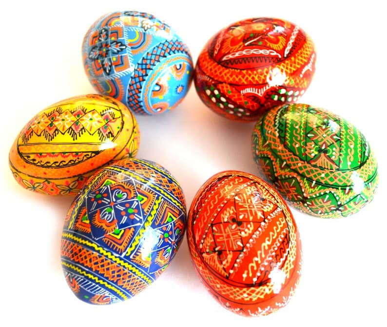 6 Easter Painted Eggs Wooden Ukrainian Pysanky Pysanka. | Etsy