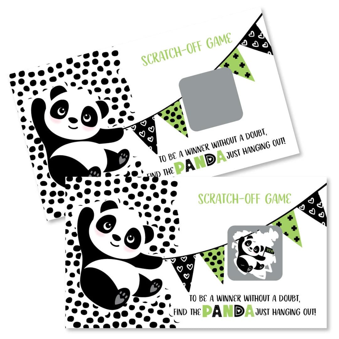 Party Like a Panda Bear - Scratch off Game - Panda Baby Shower Birthday ...