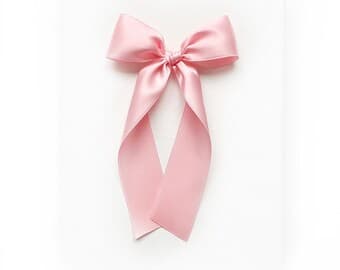 Luxe Satin Bow // Light Pink - Etsy