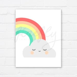 Rainbow & Cloud - Nursery Wall Art Decor Kids Bedroom Printable Digital ...