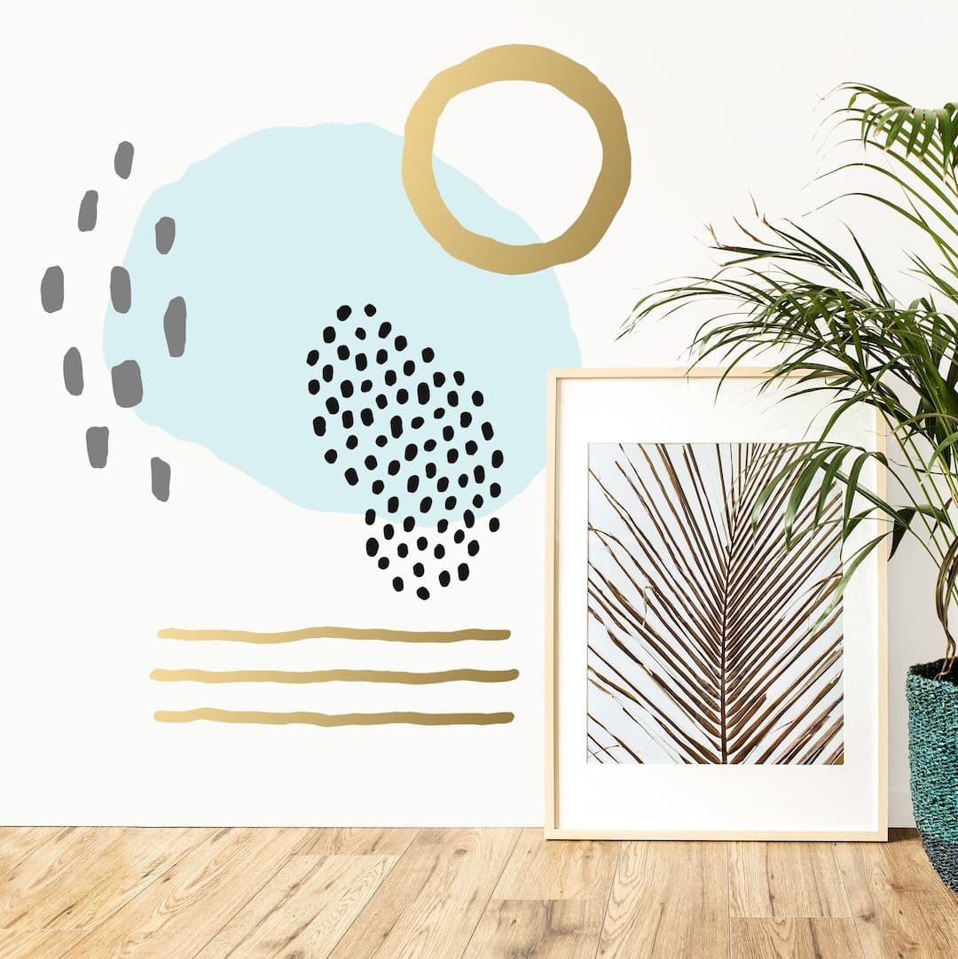 Abstract Geometric Wall Decals - Modern Wall Decor, Removable Wall ...
