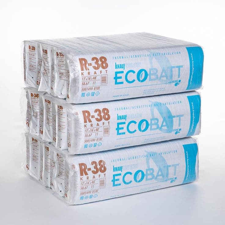 Knauf Insulation R-38 EcoBatt Kraft Faced Fiberglass Insulation Batt 16 ...
