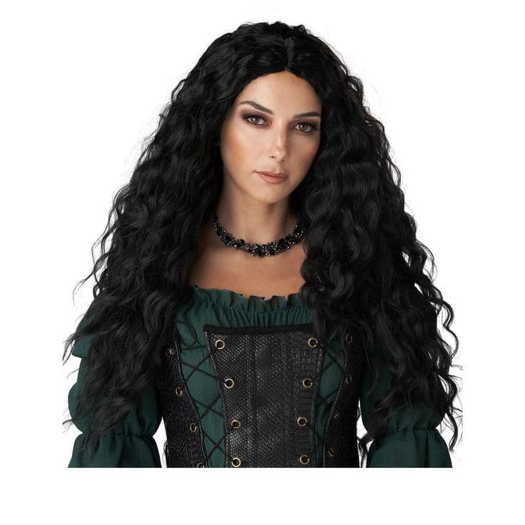 California Costumes Renaissance Maiden Adult Wig (Black), Standard ...