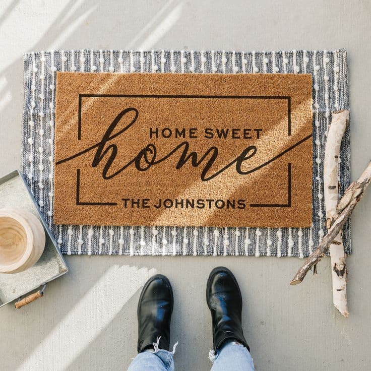 Personalized Home Sweet Home Doormat | Personalized door mats, Door mat ...
