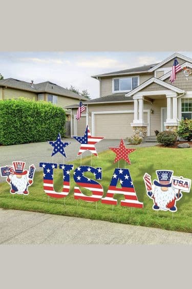 8 PCS Memorial Day Yard Sign Decorations-4th of July Decorations ...
