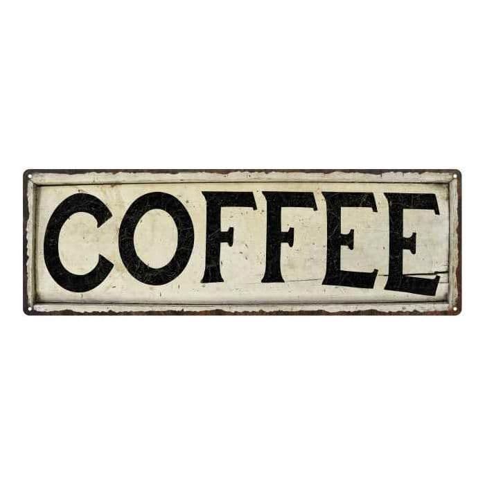 Coffee Chic Metal Sign Vintage Look Farmhouse Decor | Coffee signs ...