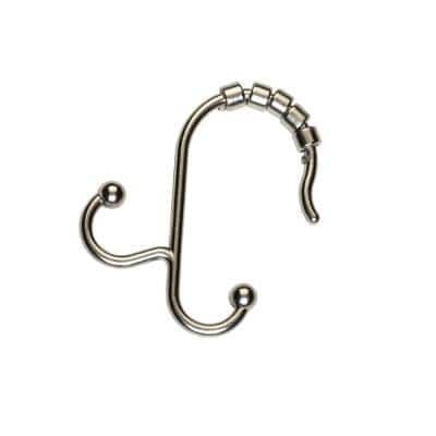 Zenna Home NeverRust Aluminum Double Roller Shower Hooks in Nickel (12 ...