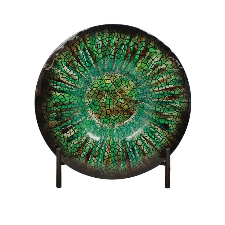 Shades Of Decorative Glass Charger Plate and Stand | Glass charger ...