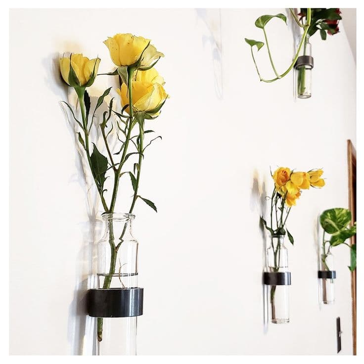 Minimal Wall Vase: Steel Ring | Wall mounted vase, Plant wall decor ...