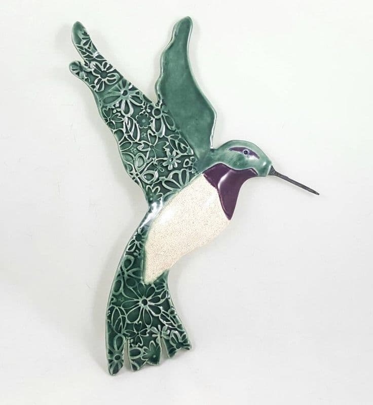 Hummingbird Bird Ceramic Wall Sculpture, Hummingbird Wall Sculpture ...