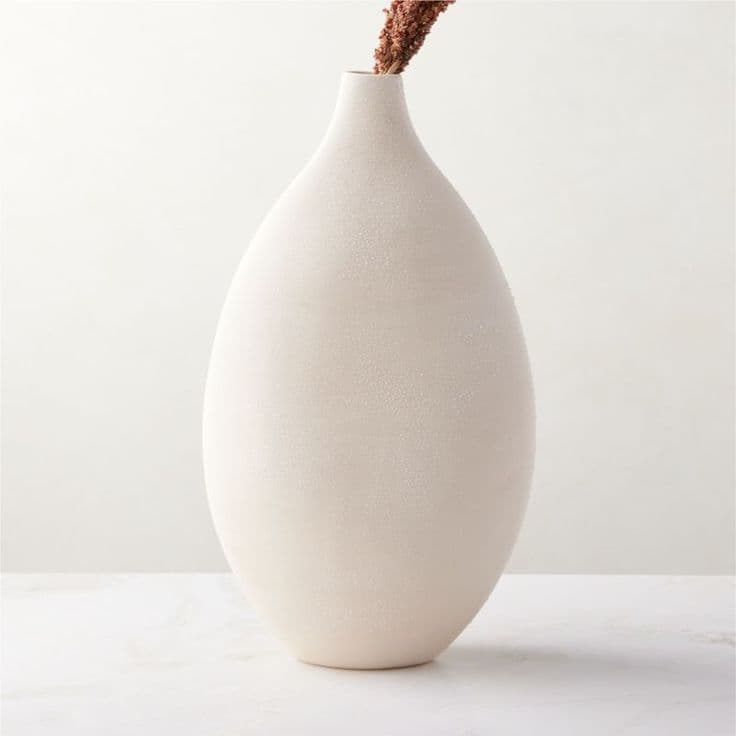 Haute Warm White Ceramic Vase Tall + Reviews | CB2 | Large white vase ...