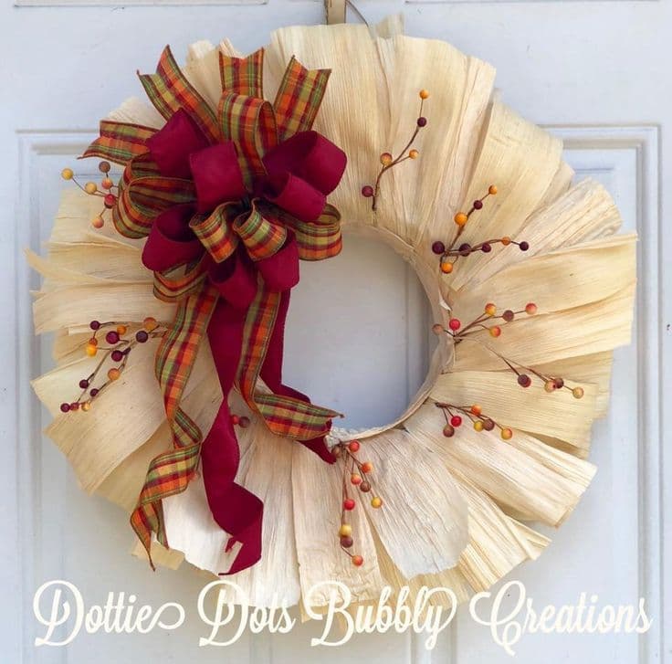 Corn Husk Wreath, Husk, Corn Husk, Handmade Wreath, Farm House Wreath ...